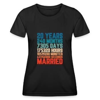 20 Jahre verheiratet Hochzeit Ehe Spruch Geschenk - Frauen Funktions-T-Shirt - Schwarz - Vorne - AI Model Female 172 light (172cm)