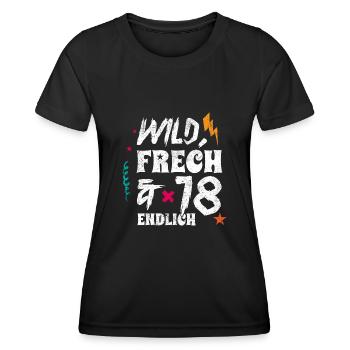Geschenk 18 Geburtstag Erwachsen Achtzehn - Frauen Funktions-T-Shirt - Schwarz - Vorne - AI Model Female 172 light (172cm)