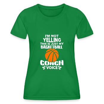 Je ne crie pas ça juste ma voix d’entraîneur de basket-ball - T-shirt sport Femme - vert - Devant - AI Model Female 172 dark (172cm)