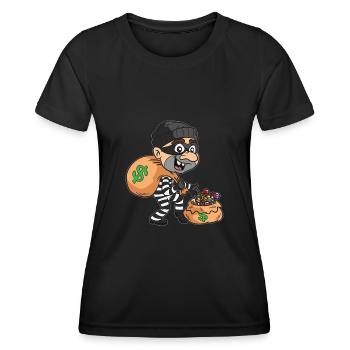 Candy Thief Halloween Burglar Escroc Raquette - T-shirt sport Femme - noir - Devant - AI Model Female 172 light (172cm)