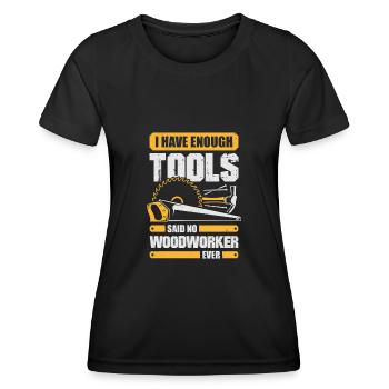 Woodwork Tool Carpenter Gift - Women's Functional T-Shirt - black - Front - AI Model Female 172 light (172cm)