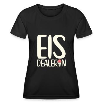 Eis Dealerin I Eiswaffeln Wassereis - Frauen Funktions-T-Shirt - Schwarz - Vorne - AI Model Female 172 light (172cm)