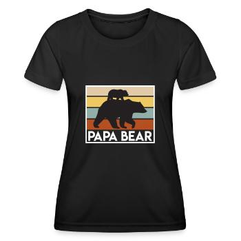 Papa Bear werdender Papa Vater Vatertag - Frauen Funktions-T-Shirt - Schwarz - Vorne - AI Model Female 172 light (172cm)