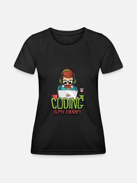 Hacking Programmierer Hacker Code Coding Geschenk - Frauen Funktions-T-Shirt - Schwarz