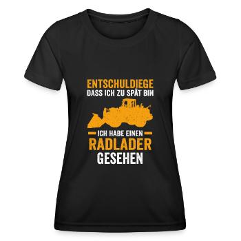 Tiefbau Radladern Radladerfahrer Radlader - Frauen Funktions-T-Shirt - Schwarz - Vorne - AI Model Female 172 light (172cm)