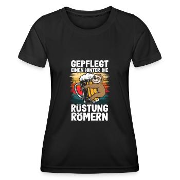 Gepflegt einen hinter die Rüstung römern - Frauen Funktions-T-Shirt - Schwarz - Vorne - AI Model Female 172 light (172cm)