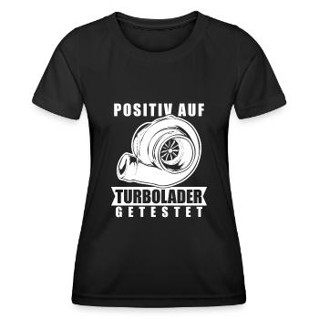Turbolader Auto Garage Werkstatt Tuning - Frauen Funktions-T-Shirt - Schwarz - Vorne - AI Model Female 172 light (172cm)