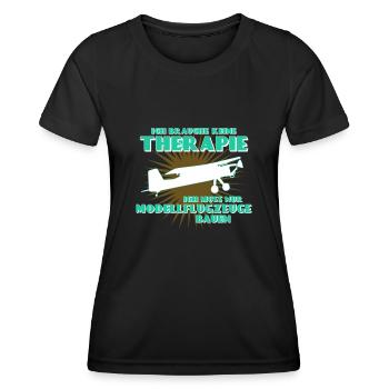 Modellflug Modellflieger Modellflugzeug - Frauen Funktions-T-Shirt - Schwarz - Vorne - AI Model Female 172 light (172cm)