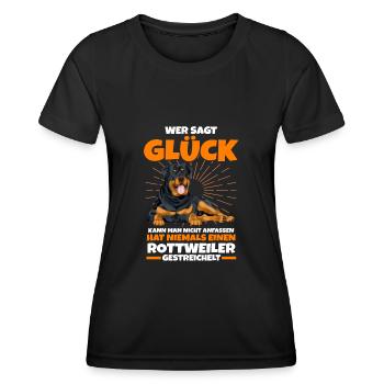 Rottweiler Züchter Hunde Rottweiler - Frauen Funktions-T-Shirt - Schwarz - Vorne - AI Model Female 172 light (172cm)