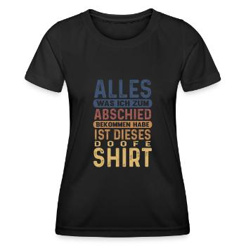 Arbeitskollege Abschied Jobwechsel Kollegen - Frauen Funktions-T-Shirt - Schwarz - Vorne - AI Model Female 172 light (172cm)