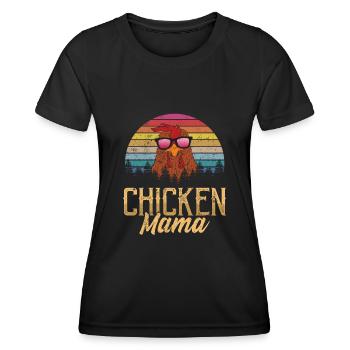 Chicken Mama Mutter Geflügelzüchterin - Frauen Funktions-T-Shirt - Schwarz - Vorne - AI Model Female 172 light (172cm)