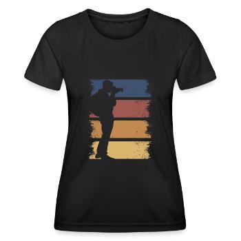 Retro Kamera Fotograf Vintage Fotografie - Frauen Funktions-T-Shirt - Schwarz - Vorne - AI Model Female 172 light (172cm)