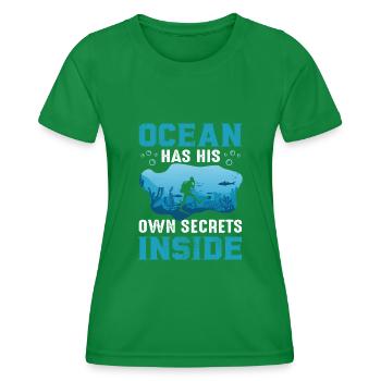 Ocean a ses propres secrets de plongée - T-shirt sport Femme - vert - Devant - AI Model Female 172 dark (172cm)