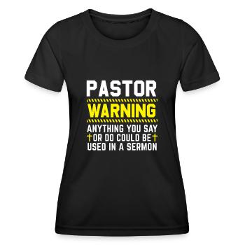Pasteur De la paroisse - T-shirt sport Femme - noir - Devant - AI Model Female 172 light (172cm)
