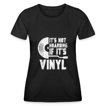 Vinyl Schallplatten Sammler - Frauen Funktions-T-Shirt - Schwarz - Vorne - AI Model Female 172 light (172cm)