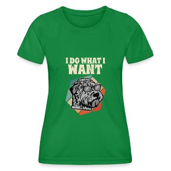 Je fais ce que je veux Retro Soft-Coated Wheaten Terrier - T-shirt sport Femme - vert - Devant - AI Model Female 172 dark (172cm)