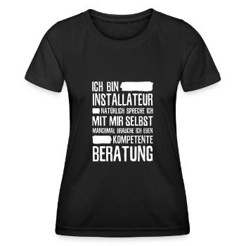 Installateur Sanitär Heizungsbauer Klempner - Frauen Funktions-T-Shirt - Schwarz - Vorne - AI Model Female 172 light (172cm)