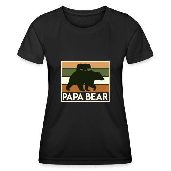 Papa Bear werdender Papa Vatertag - Frauen Funktions-T-Shirt - Schwarz - Vorne - AI Model Female 172 light (172cm)