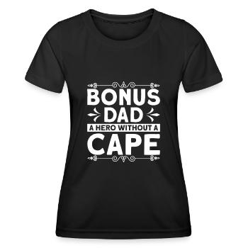Bonus Père Beau-père Bonus Papa Cadeau - T-shirt sport Femme - noir - Devant - AI Model Female 172 light (172cm)