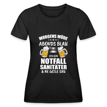 Notfallsanitäter Bier Sanitäter - Frauen Funktions-T-Shirt - Schwarz - Vorne - AI Model Female 172 light (172cm)