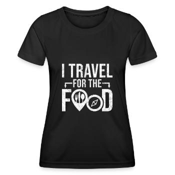 Voyageur alimentaire - T-shirt sport Femme - noir - Devant - AI Model Female 172 light (172cm)