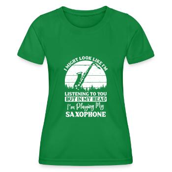 Saxofon - Frauen Funktions-T-Shirt - Kelly Green - Vorne - AI Model Female 172 dark (172cm)