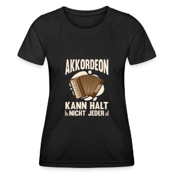 Akkordeon kann nicht jeder Ziehharmonika Harmonika - Frauen Funktions-T-Shirt - Schwarz - Vorne - AI Model Female 172 light (172cm)