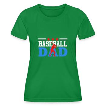 Baseballer Vater Baseball Dad - Frauen Funktions-T-Shirt - Kelly Green - Vorne - AI Model Female 172 dark (172cm)