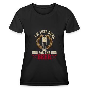 Je suis juste ici pour la bière - Darts Player Darts - T-shirt sport Femme - noir - Devant - AI Model Female 172 light (172cm)