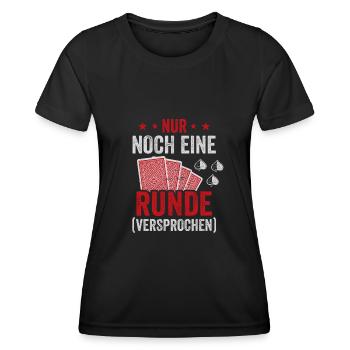 Schafkopf noch eine Runde Kartenspiel Schafkopfen - Frauen Funktions-T-Shirt - Schwarz - Vorne - AI Model Female 172 light (172cm)