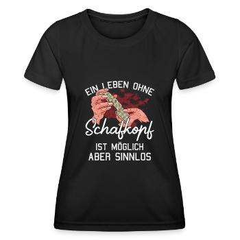 Ein Leben ohne Schafkopf Kartenspiel Schafkopfen - Frauen Funktions-T-Shirt - Schwarz - Vorne - AI Model Female 172 light (172cm)