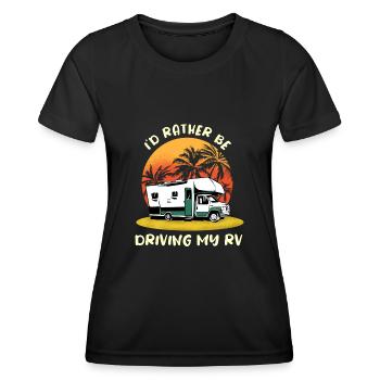 Caravan Motorhome Caravan Camper - Women's Functional T-Shirt - black - Front - AI Model Female 172 light (172cm)