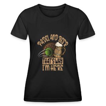 Padel Und Bier Deshalb Bin Ich Hier Padel Tennis - Frauen Funktions-T-Shirt - Schwarz - Vorne - AI Model Female 172 light (172cm)