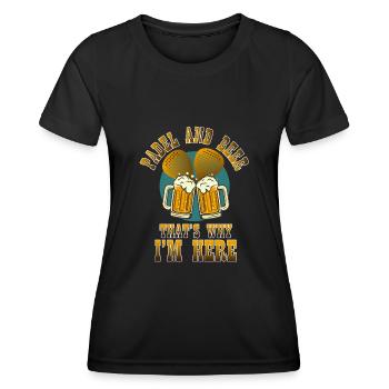 Padel Und Bier Deshalb Bin Ich Hier Padel Tennis - Frauen Funktions-T-Shirt - Schwarz - Vorne - AI Model Female 172 light (172cm)