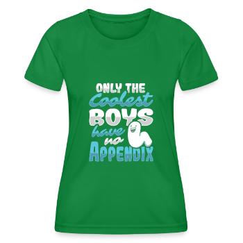 Blinddarm Shirt Blinddarm Operation Genesung - Frauen Funktions-T-Shirt - Kelly Green - Vorne - AI Model Female 172 dark (172cm)
