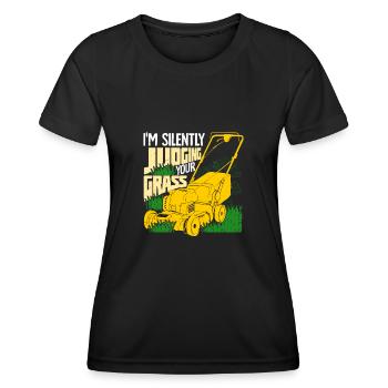 Lustiges Rasenmäher Rasen Mähen Gärtner Geschenk - Frauen Funktions-T-Shirt - Schwarz - Vorne - AI Model Female 172 light (172cm)