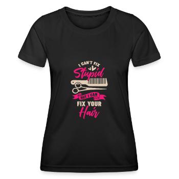 Drôle de coiffeur Coupe de cheveux Cadeau de coiffeur - T-shirt sport Femme - noir - Devant - AI Model Female 172 light (172cm)