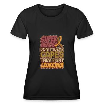 Les super-héros luttent contre la leucémie - T-shirt sport Femme - noir - Devant - AI Model Female 172 light (172cm)