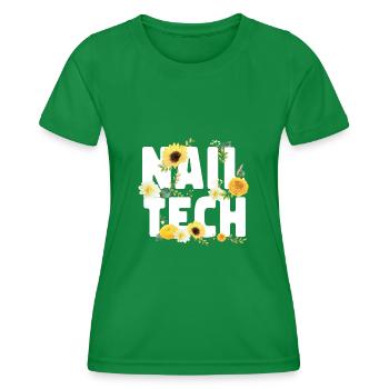 Nail Tech Devis Travail Cœur Uniforme - T-shirt sport Femme - vert - Devant - AI Model Female 172 dark (172cm)