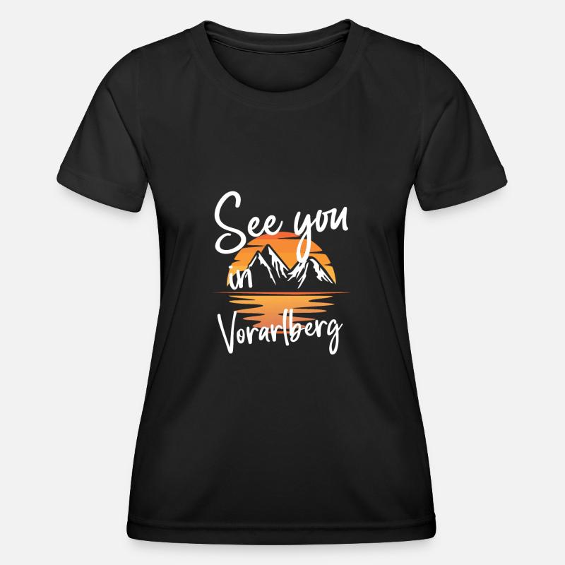 Vorarlberg Sci Mountain SnowboardIng Austria - Maglietta sportiva per donna - nero
