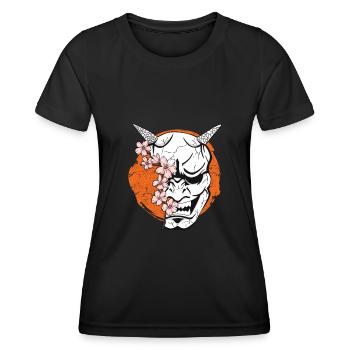 Oni Demon Japanese Devil Japan Mask - Women's Functional T-Shirt - black - Front - AI Model Female 172 light (172cm)