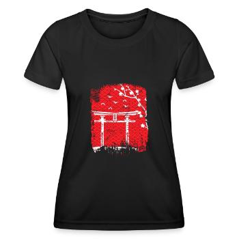 Jardin japonais japonais - T-shirt sport Femme - noir - Devant - AI Model Female 172 light (172cm)