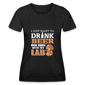 Je veux juste boire de la bière et prendre mon - T-shirt sport Femme - noir - Devant - AI Model Female 172 light (172cm)