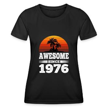 Awesome Since 1976 Sunset red - Women's Functional T-Shirt - black - Front - AI Model Female 172 light (172cm)