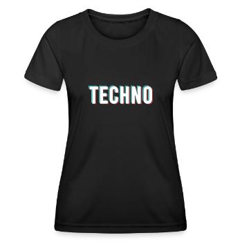 Techno - Women's Functional T-Shirt - black - Front - AI Model Female 172 light (172cm)