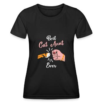Meilleure tante de chat de tous les temps avec cat Faust - T-shirt sport Femme - noir - Devant - AI Model Female 172 light (172cm)
