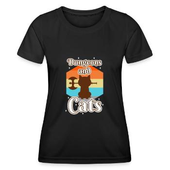 Dungeons and Cats - Frauen Funktions-T-Shirt - Schwarz - Vorne - AI Model Female 172 light (172cm)