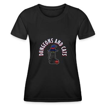 Dungeons and Cats - Frauen Funktions-T-Shirt - Schwarz - Vorne - AI Model Female 172 light (172cm)