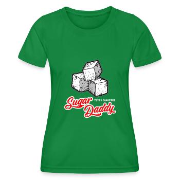 Sugar Daddy Typ 1 Diabetes Humor Männer - Frauen Funktions-T-Shirt - Kelly Green - Vorne - AI Model Female 172 dark (172cm)