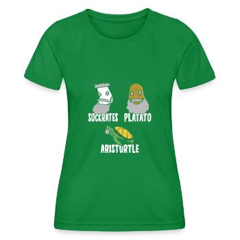 Philosophie de Socrate Platon Aristote - T-shirt sport Femme - vert - Devant - AI Model Female 172 dark (172cm)